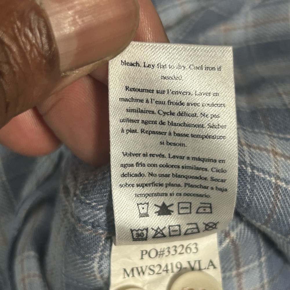 Faherty Shirt Men L The Weekend Blend Fox Lake Plaid Linen Button Down Huckberry - Picture 14 of 15